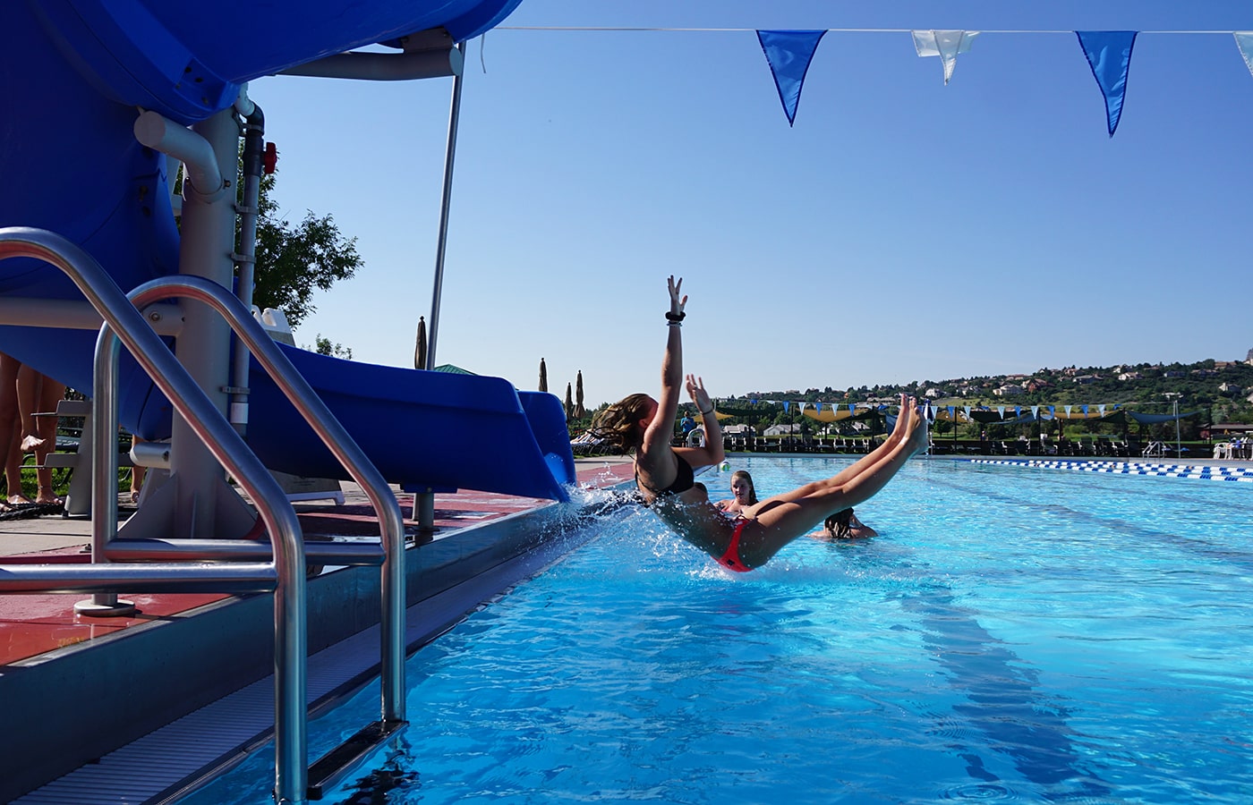 outdoor pool area